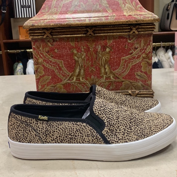 KEDS X KATE SPADE NEW YORK DOUBLE DECKER SLIP ON PONY HAIR TINY DOT PRINT US 8 - Picture 3 of 11